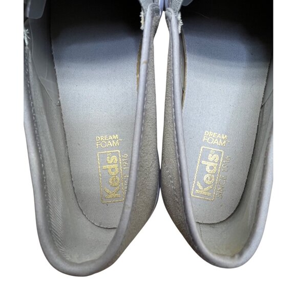 Keds Women’s Grey Suede Perforated Pattern Slip-On  Flat Sneakers Size 7.5 - Picture 7 of 8